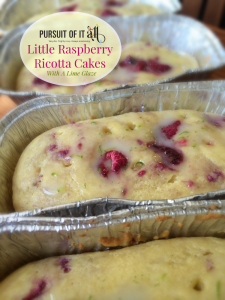 Little Raspberry Ricotta Cakes with a Lime Glaze!