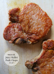 These juicy skillet pork chops are perfect for a quick weeknight dinner!