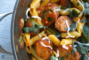 Penne with Chicken Sausage is a SUPER easy and delicious quick dinner!